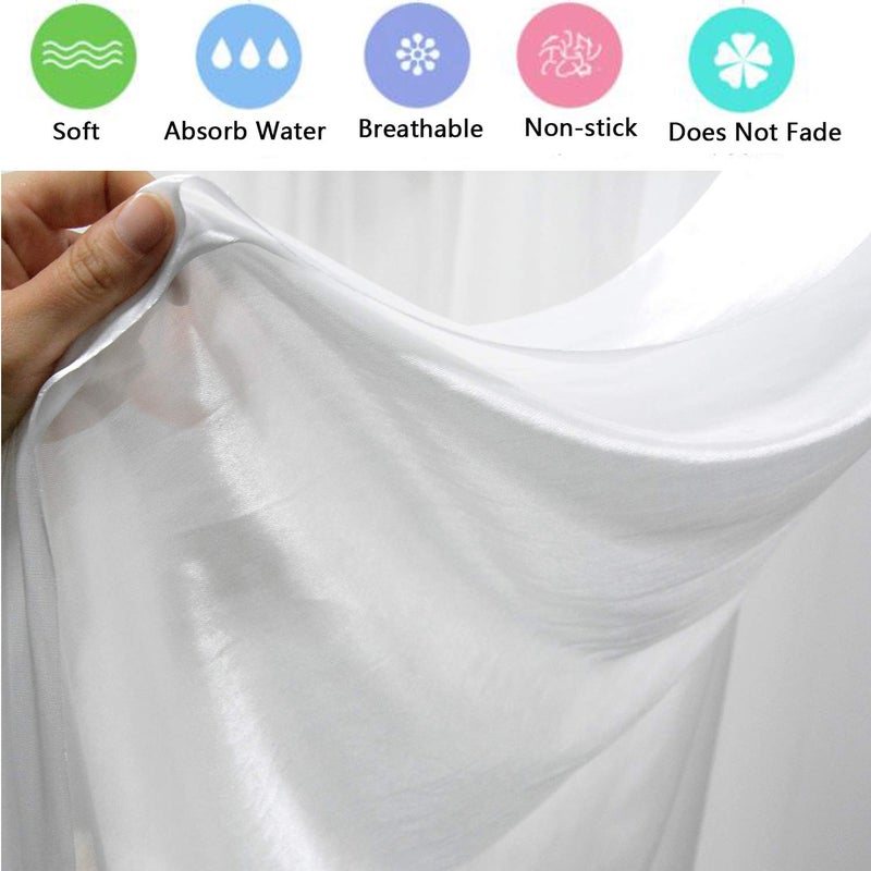MYOYAY Ice Silk White Backdrop Curtain 10x10ft Wedding Stage Backdrop Drapes Wrinkle Free Photo Backdrop Drapes for Party Bridal Baby Shower Reception Graduation Decorations - Image 5